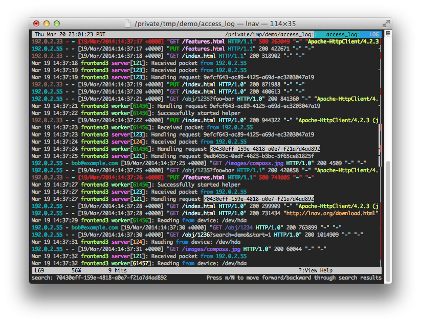LNAV – The Logfile Navigator