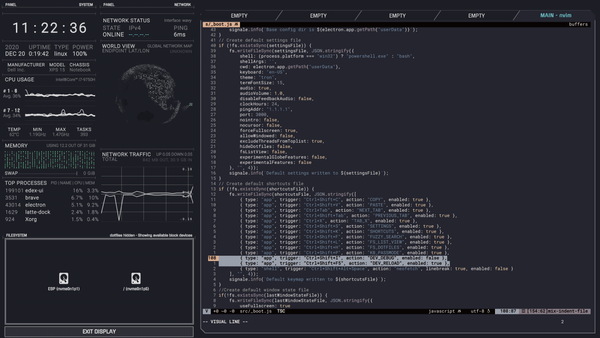 eDEX-UI: Converts Your View Into a Sci-fi Tron Legacy Functional Terminal