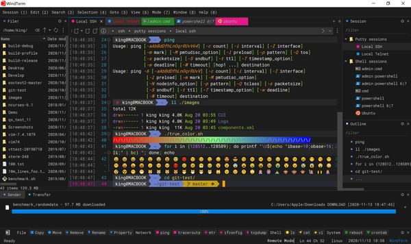 WindTerm is a Multi-platform SSH, SFTP, Shell, Telnet and Serial Terminal